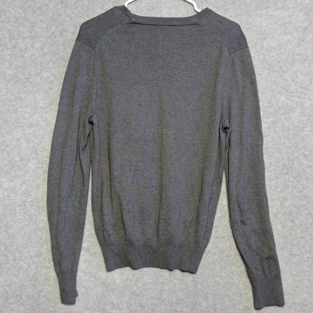 Banana Republic Luxury Blend Sweater Mens Small Charcoal Heather Silk Cashmere - Picture 2 of 6